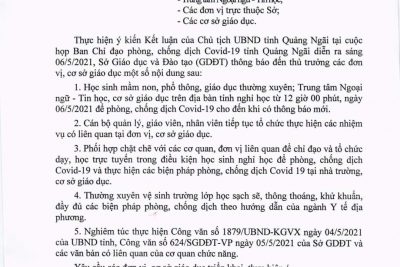 Thông báo nghỉ học phòng chống dịch Covid 19