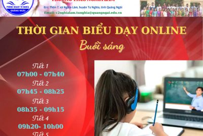 Thời gian biểu dạy online từ ngày 13/12/2021
